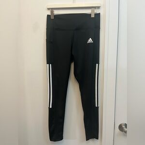 Adidas Women’s Black Leggings with White Stripes